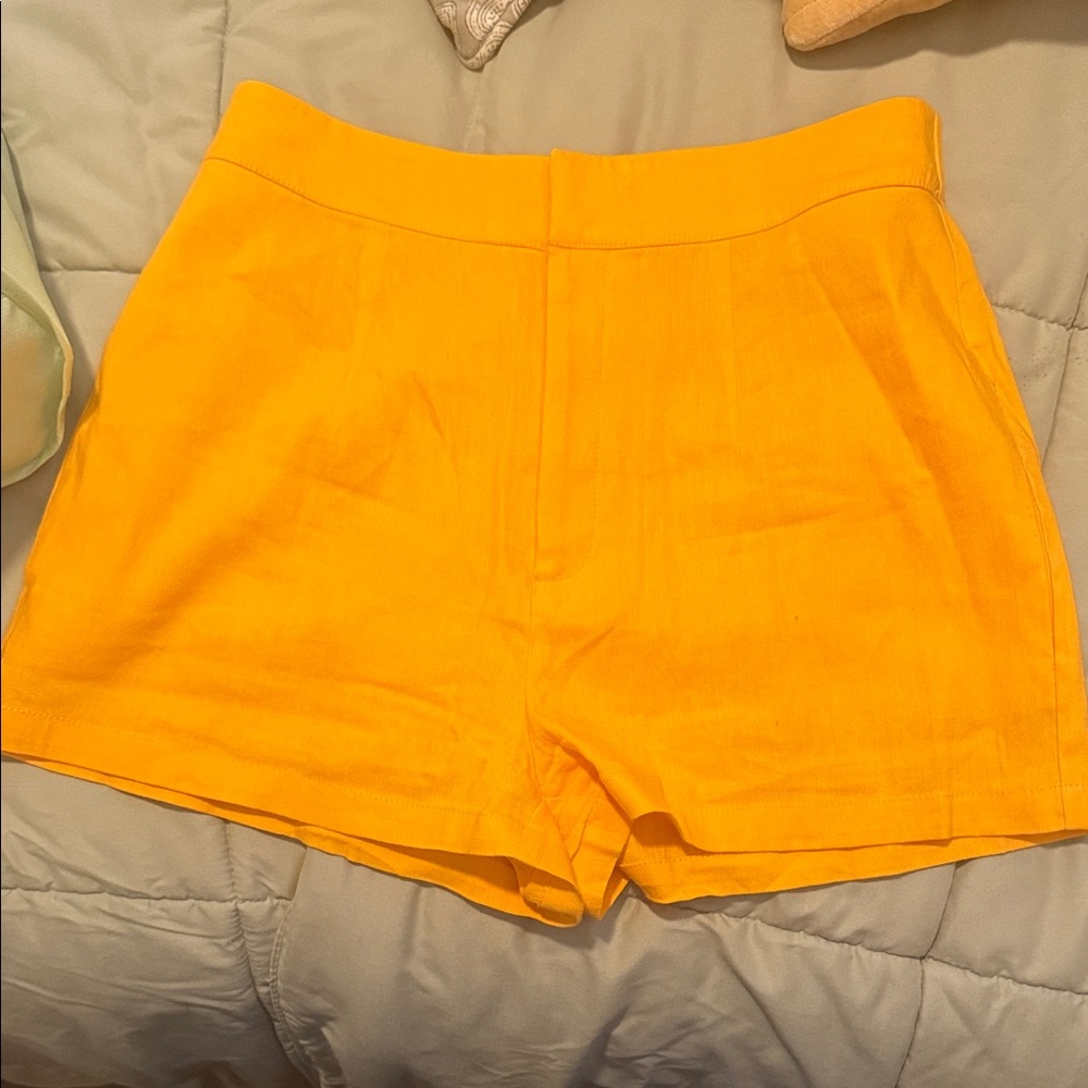 Gianni Bini Bright Yellow High-Waist Shorts